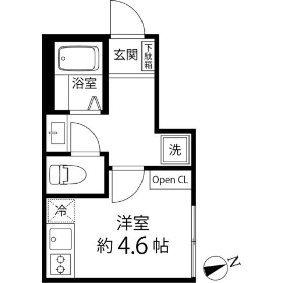 TS CUORE三ツ境II(ワンルーム/3階)の間取り写真