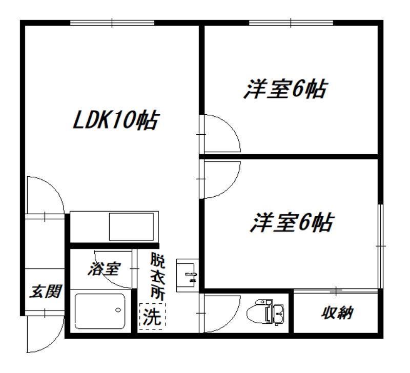 メゾン松田II(2LDK/1階)の間取り写真
