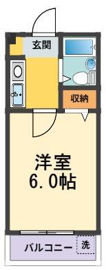 コート六番町(1K/3階)の間取り写真