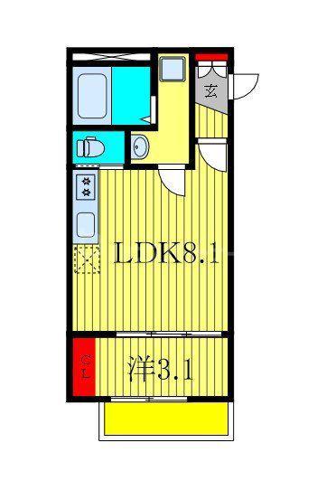 メゾン・ドゥ・アッシュ南柏(1LDK/3階)の間取り写真