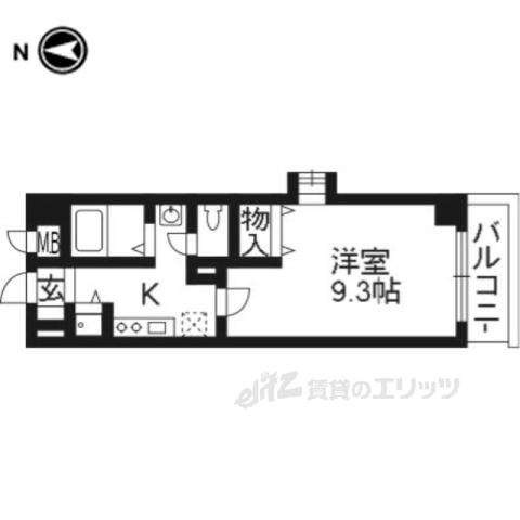 レジデンス(1K/3階)の間取り写真