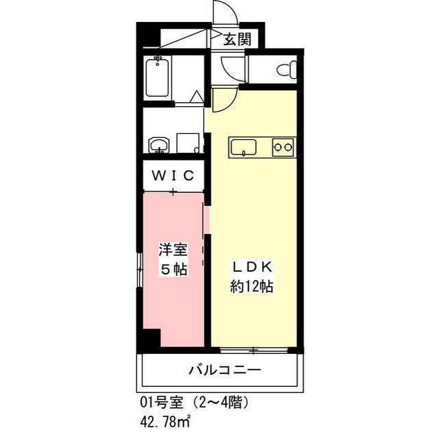 THE SIX(1LDK/3階)の間取り写真