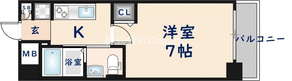 Mプラザ小阪駅前(1K/8階)の間取り写真