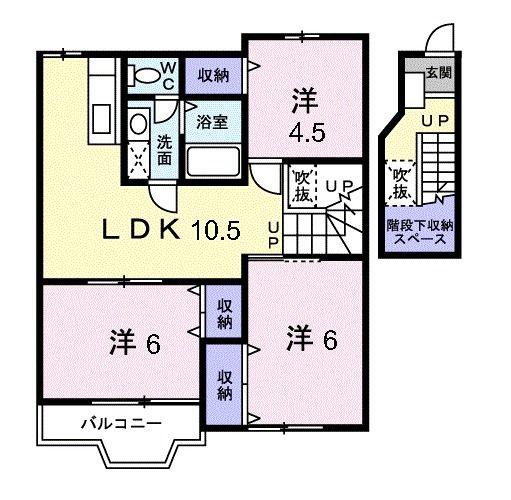 シャルマンアビテ2(3LDK/2階)の間取り写真