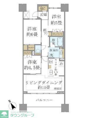 BRILLIAときわ台ソライエレジデンス(3LDK/12階)の間取り写真