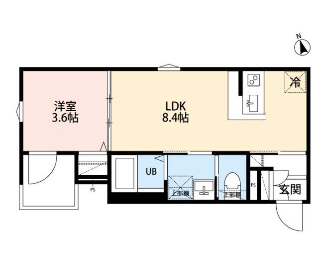 ROBOT HOME 宮原町(1LDK/1階)の間取り写真