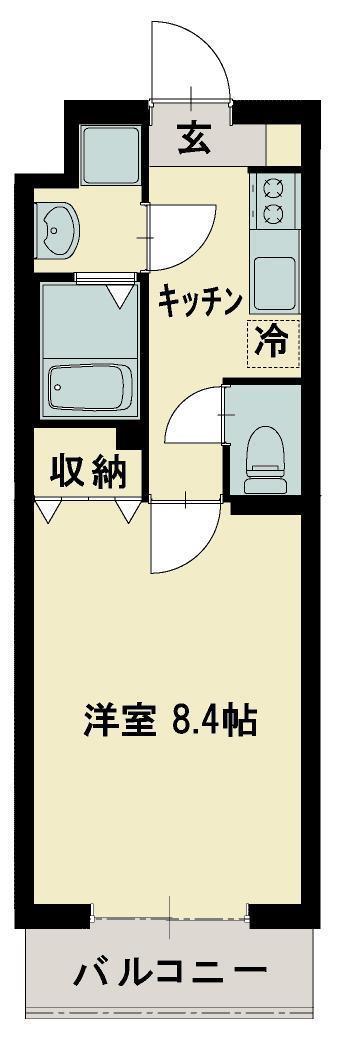 志幸44 モーリア(1K/3階)の間取り写真