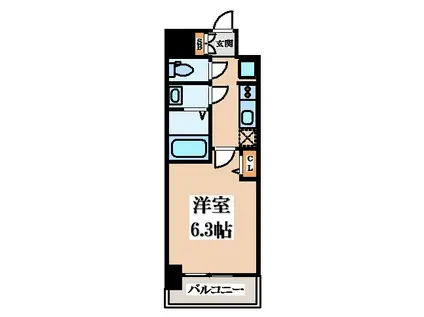 ファステート東大阪アダマス(1K/4階)の間取り写真