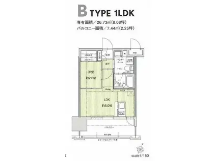 ドゥーエ赤坂(1LDK/3階)の間取り写真