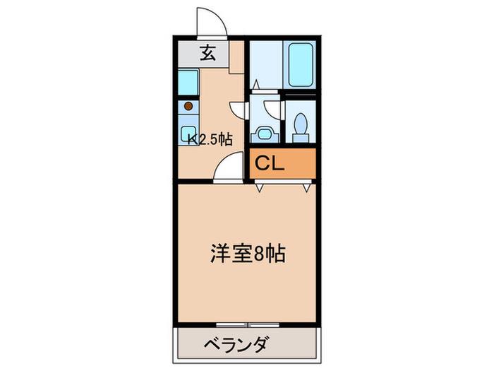 ソレイユ春日井(1K/1階)の間取り写真
