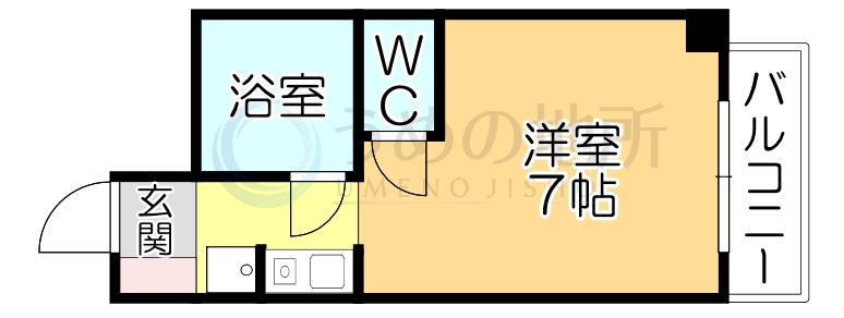 豊国スカイマンション久留米南(ワンルーム/6階)の間取り写真