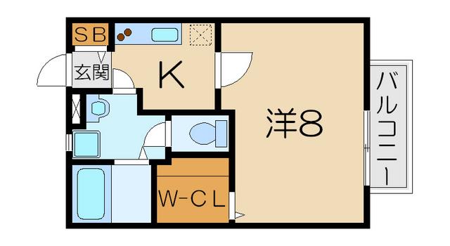 アーバンプロムナードIIB棟(1K/1階)の間取り写真
