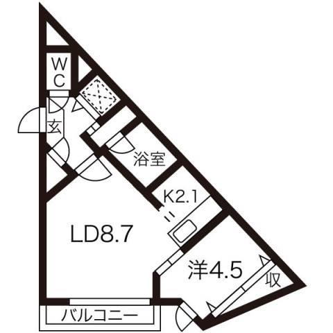 アオアクアN7(1LDK/3階)の間取り写真
