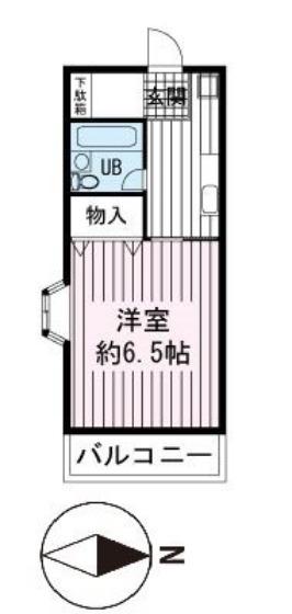 メゾン来光A(ワンルーム/2階)の間取り写真