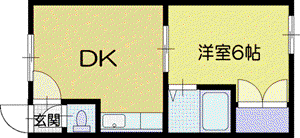 CASAブルーノ有明(1DK/2階)の間取り写真