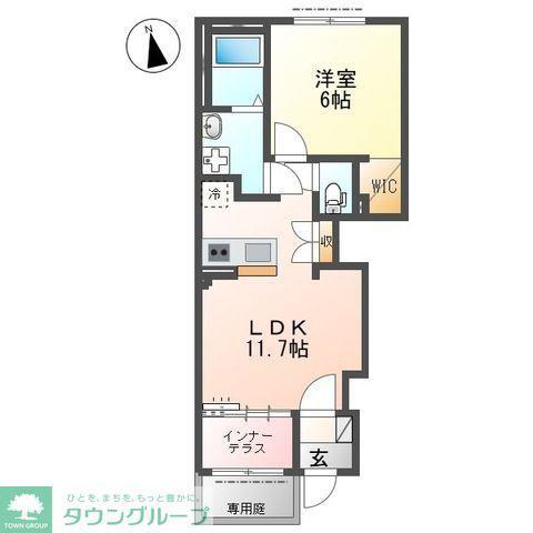 S フォレスト(1LDK/1階)の間取り写真
