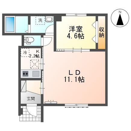 HOLLY (1LDK/1階)の間取り写真