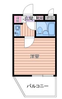 ビバハイム(1K/3階)の間取り写真