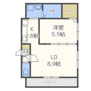 A BOND学園前 C棟(1LDK/3階)の間取り写真
