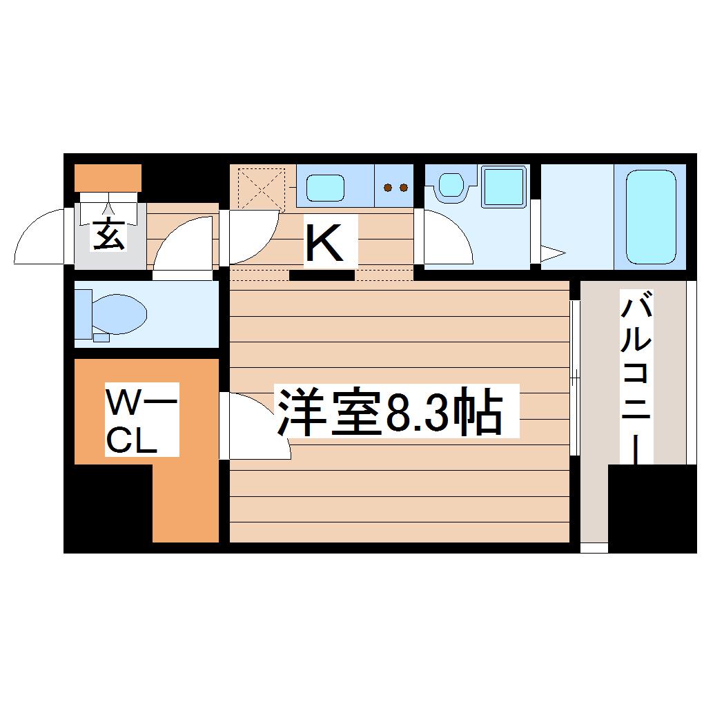 プライムアーバン仙台北目町(ワンルーム/3階)の間取り写真