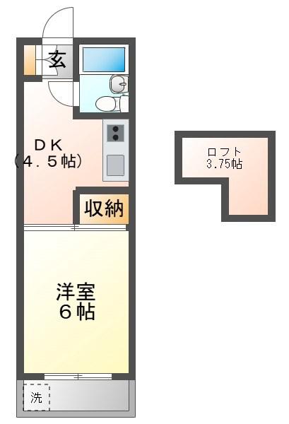 雅17ワイズ(1DK/2階)の間取り写真