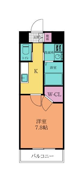 ギャラン竪町(1K/6階)の間取り写真