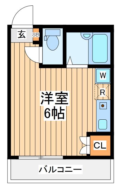 ベース東林間(ワンルーム/3階)の間取り写真