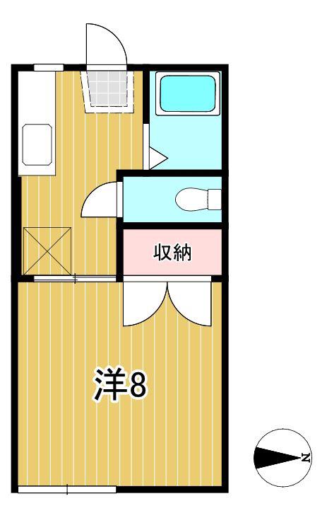ハイツニューライフ(1K/1階)の間取り写真