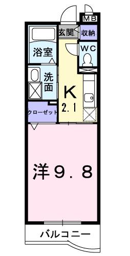 NASERU KOUHOKU(1K/1階)の間取り写真