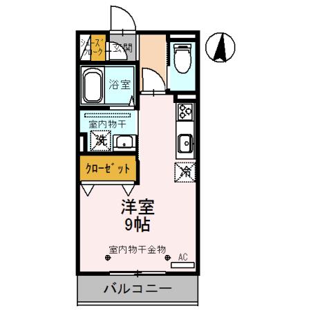 RICOFIELDリコフィールド(ワンルーム/2階)の間取り写真