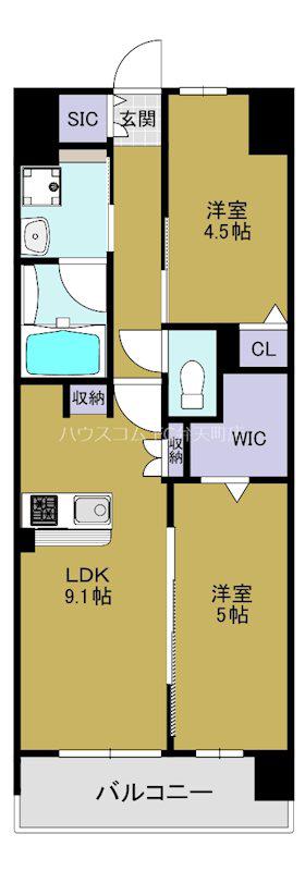 スプランディッド大阪ベイサイドDUE(2DK/6階)の間取り写真