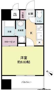 DSタワー大博通(1K/7階)の間取り写真