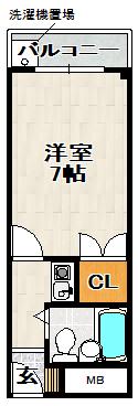 エルベラーノ宝塚(1K/3階)の間取り写真