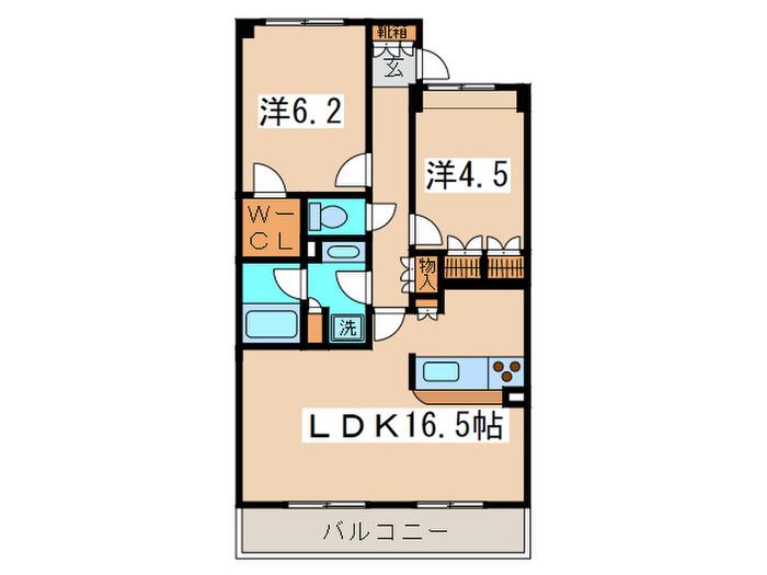 S-FORT横浜青葉台(2LDK/4階)の間取り写真