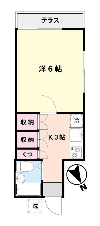 ベルワイズハイム(1K/1階)の間取り写真