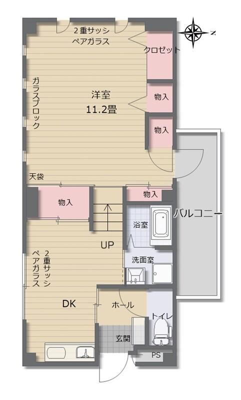 フォルム千里丘(1DK/2階)の間取り写真