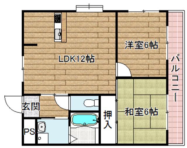 サンライズマンション(2LDK/3階)の間取り写真