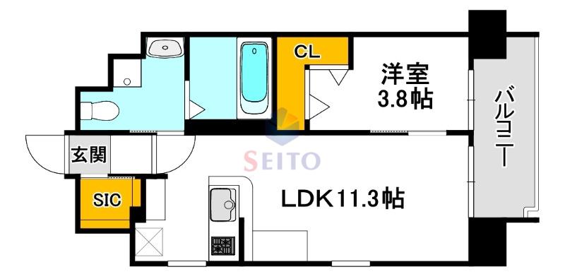 BLANCA IZUMI(1LDK/6階)の間取り写真