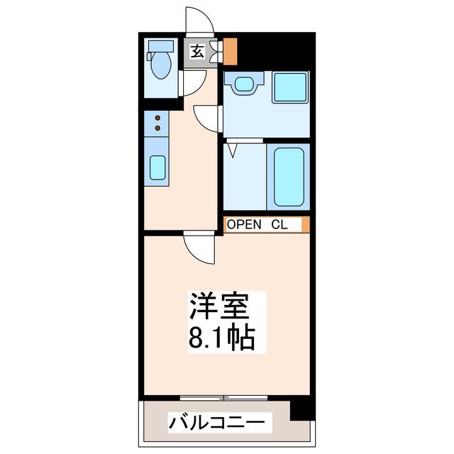 CHAINON薬園(1K/2階)の間取り写真