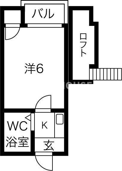 アパートメント住之江(1K/4階)の間取り写真