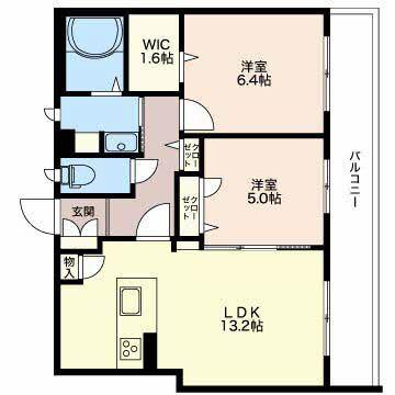 MOORS PLACE(2LDK/1階)の間取り写真