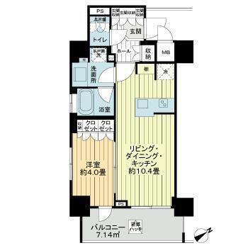 レックスお花茶屋レジデンスウエスト(1LDK/11階)の間取り写真