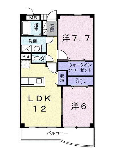 アヴァンティ(2LDK/3階)の間取り写真
