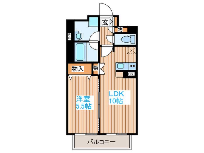ガーネットヒルズ本町(1LDK/9階)の間取り写真
