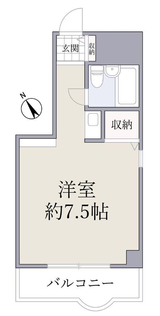 タケハイツ ワンルーム(ワンルーム/2階)の間取り写真