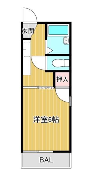 フォーブル春日(1K/1階)の間取り写真