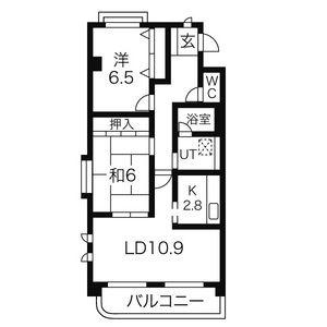 アルス末広(2LDK/2階)の間取り写真