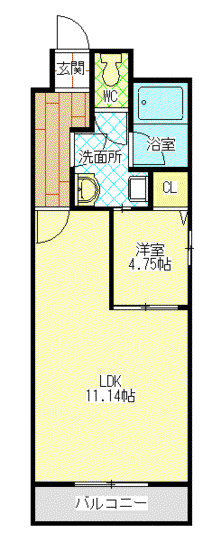 サウスコート(1LDK/8階)の間取り写真