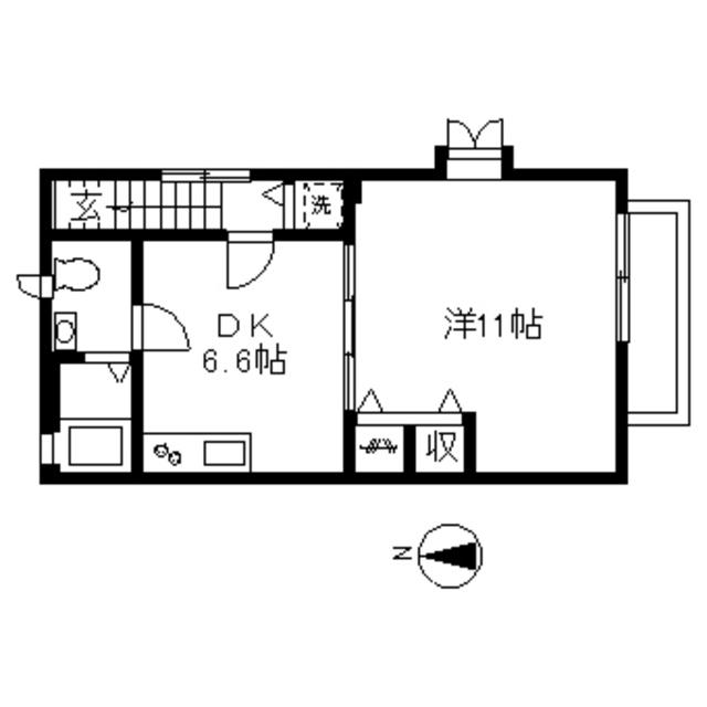 KS ELEGAN(1DK/2階)の間取り写真