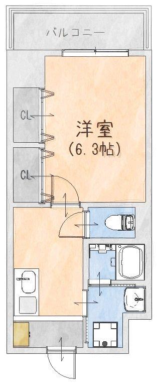 CELESTE大久保新田(1K/4階)の間取り写真